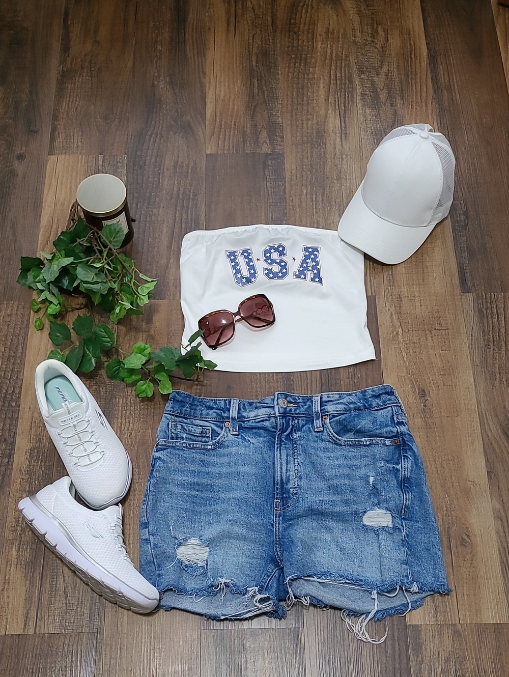 3/$25 Strapless USA Crop Top